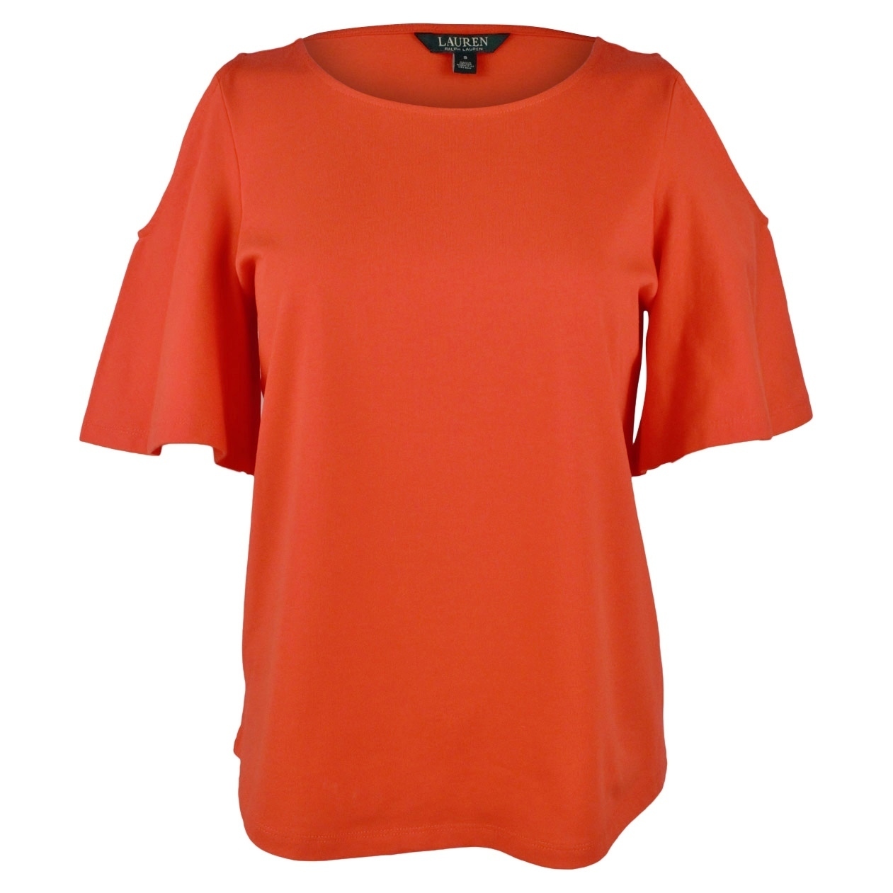 Nwt Lauren Ralph Lauren Women's Petite Cutout Jersey Top Red Pl $69.5